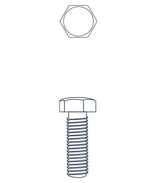 Bulón BSW Hexagonal Medida 1/2"