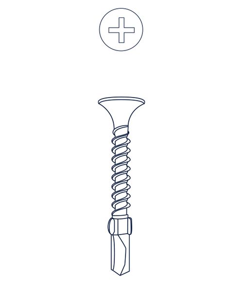 Tornillo Autoperforante Fresada Mecha Con Alas