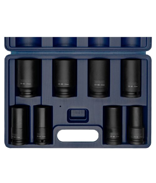 Juego de Bocallaves para Impacto Hexagonal Largas [Encastre 3/4"] (8 Pzs)