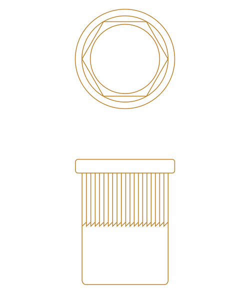 Remache Tuerca Avellanado [Dicromatado Dorado]